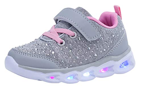 Umbale Kids Led Shoes Casual Flashing Sneakers(Girls/Boys) (9 M US Toddler, Grey)