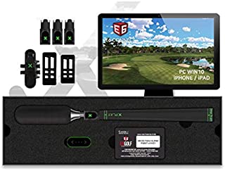 tittle X Home Golf Simulator 2021 E6 Connect Edition - Indoor Real Golf Game Experience with Smart Micro Sensor Swing Analyzer (Compatible with iOS and PC) (Stick Package)