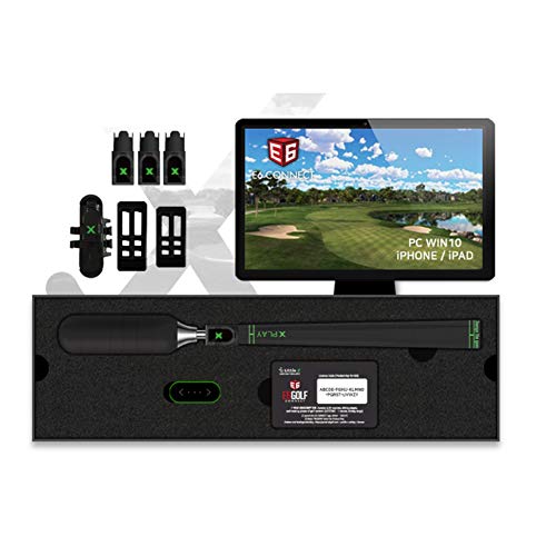 tittle X Home Golf Simulator 2021 E6 Connect Edition - Indoor Real Golf Game Experience with Smart Micro Sensor Swing Analyzer (Compatible with iOS and PC) (Stick Package)