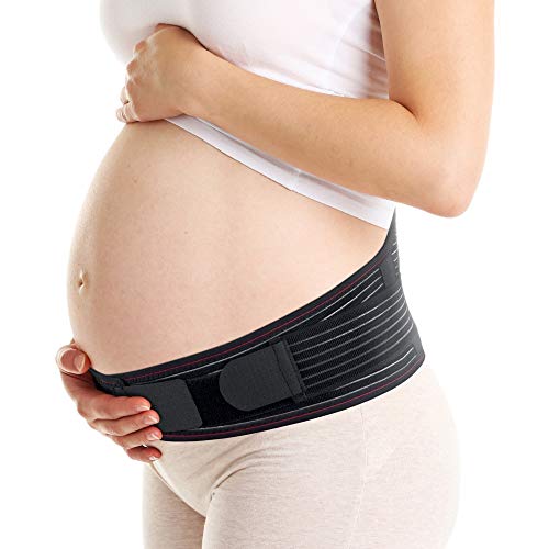 ORTONYX Maternity Support Belt - Back, Pelvic, Hip, Abdomen, Sciatica Pain Relief - Pregnancy Brace - S/M Black