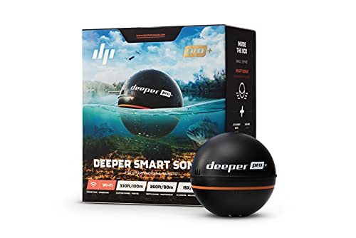 Deeper PRO+ Smart Sonar Castable and Portable WiFi Fish Finder with Gps for Kayaks and Boats on Shore Ice Fishing Fish Finder