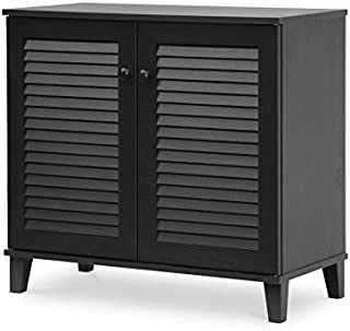 Baxton Studio FP-01LV-Espresso Studio Coolidge Shoe-Storage Cabinet, Espresso 14.5Lx29.625Wx27.5H