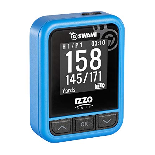 Izzo Swami Kiss Golf GPS Rangefinder - Handheld Golf GPS rangefinder, Distance Measurement Device - Blue