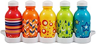 Reduce WaterWeek Reusable Water Bottles for Kids, 10 oz  Includes 5 WaterWeek Classic Refillable Water Bottles Plus Fridge Tray For Your Water Bottles  BPA Free, Leak Proof  Kaleidoscope