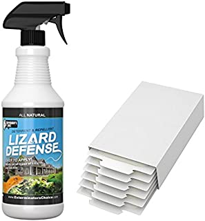 Exterminators Choice Lizard Defense Kit | 32 Ounce Spray and 6 Glue Traps | Non-Toxic Lizard Repellent | Quick and Easy Pest Control to Keep Lizards Away