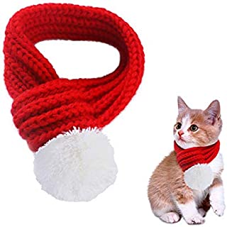 PEDOMUS Cat Christmas Costume Christmas Scarf Red Pet Scarf Pet Apparel for Dogs and Cats (XS)