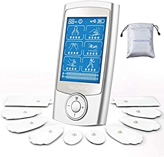 MegaWise New Portable Massager Dual Channel EMS TENS Unit Muscle Stimulator for Back Pain Relief Therapy, 24 Modes Tens Device for Home use, Gift for Mum and dad