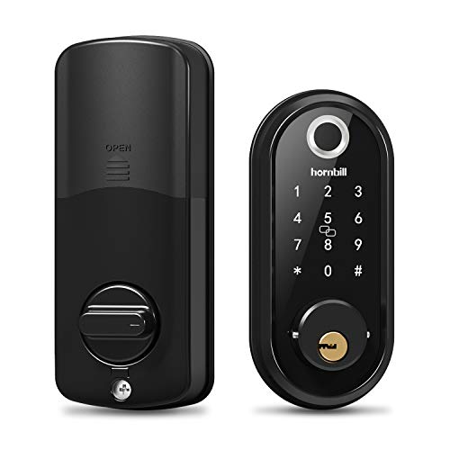 Door Lock keypad Fingerprint Deadbolt Lock, Smart Lock Front Door, Keyless Entry Door Lock with Biometric Touchscreen, Digital Exterior Door Locks Work with Alexa for Airbnb and Vacation Rental Hosts