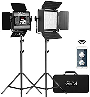 GVM 560 LED Video Light, Dimmable Bi-Color, Photography Lighting with APP Control, Video Lighting Kit for YouTube Outdoor Studio, 2 Packs Led Panel Light, 2300K-6800K, CRI 97+
