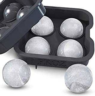 Housewares Solutions Froz Ice Ball Maker  Novelty Food-Grade Silicone Ice Mold Tray With 4 X 4.5cm Ball Capacity