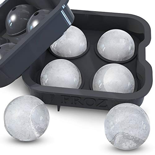 Housewares Solutions Froz Ice Ball Maker  Novelty Food-Grade Silicone Ice Mold Tray With 4 X 4.5cm Ball Capacity