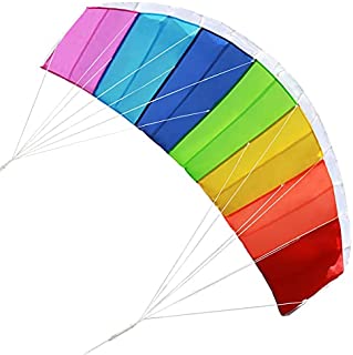 Kite 2.7m Easy To Fly Kiteboarding Dual Line Stun Control Bar Adults Giant Rainbow Paragliders Kitesurfing Parafoil Kites Prism Efoil Foil Hydrofoil Kite Wing Quad Trainer Gaypride Power Flying