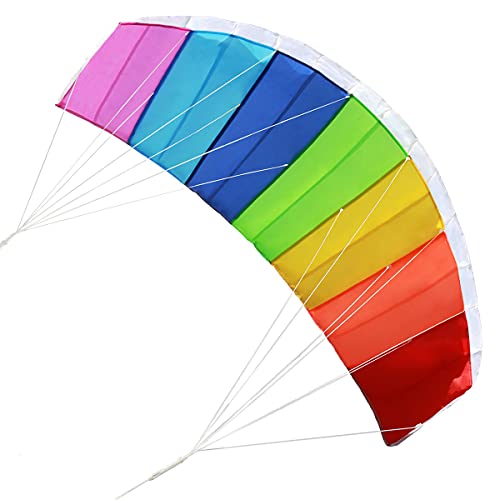 Kite 2.7m Easy To Fly Kiteboarding Dual Line Stun Control Bar Adults Giant Rainbow Paragliders Kitesurfing Parafoil Kites Prism Efoil Foil Hydrofoil Kite Wing Quad Trainer Gaypride Power Flying