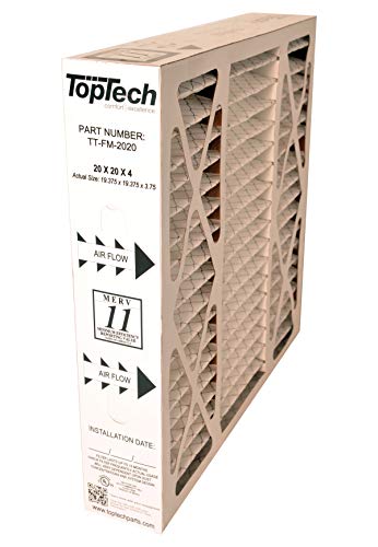 Dakota Supplies TopTech TT-FM-2020 Ready to Use TechPure TTFM2020 Air Filter 20x20x4 Top Tech OEM Cartridge 20 by 20 by 4 in Furnace MERV 11 Carrier TT-MAC-2122 TT-MAC-2020 with Installation Sticker