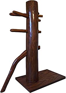 M.A.R International Ltd. Freestanding Spinning Wooden Dummy with Back Support for Wing Chun Practitioners for Hand-Eye Coordination and Footwork Improvement