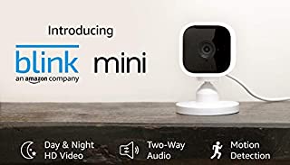 Blink Mini  Compact indoor plug-in smart security camera, 1080 HD video, night vision, motion detection, two-way audio, Works with Alexa  1 camera