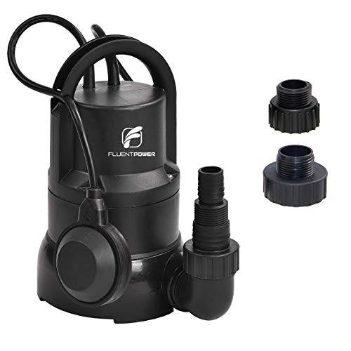 FLUENTPOWER 1/3 HP Electric Submersible Small Utility Drain Water Pump, with Side Discharge for Clean Water, 3/4