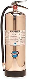 Buckeye 50000 Stainless Steel Water Pressurized Hand Held Fire Extinguisher with Wall Hook, 2.5 Gallon Agent Capacity, 7