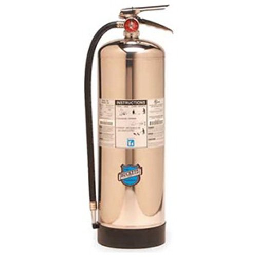 Buckeye 50000 Stainless Steel Water Pressurized Hand Held Fire Extinguisher with Wall Hook, 2.5 Gallon Agent Capacity, 7