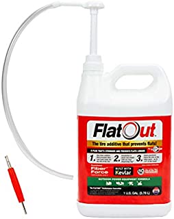 FlatOut 25120 Tire Sealant (Outdoor Power Equipment Formula), Great for Lawn Mowers, Small Tractors, Wheelbarrows, Woodchippers, Snow Blowers and More, 1-Gallon with Valve Core Tool
