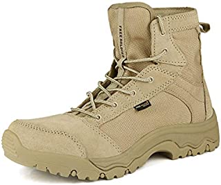 FREE SOLDIER Men's Work Boots 6 inch Lightweight Breathable Military Tactical Desert Boots for Hiking (Sand 10 US)