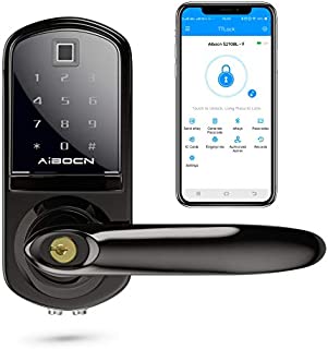 Aibocn Smart Lock, Keyless Entry Door Lock with Bluetooth, Touchscreen Keypad Deadbolt Lock with Fingerprint, IC Card, Password, eKey, Easy to Install for Home Hotel Apartment, Right Handle