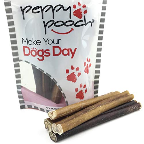 Peppy Pooch 6 Bully Sticks. USA Beef. All Natural Chews for Dogs. 12 Pack.