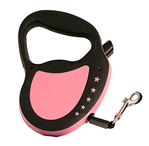 Hyper Pet Retractable Dog Leash, 16 ft. Walking Leash for Dogs up to 65 lbs., Large, Pink