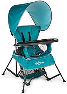 Baby Delight Go with Me Chair | Indoor/Outdoor Chair with Sun Canopy | Teal | Portable Chair converts to 3 Child Growth Stages: Sitting, Standing and Big Kid | 3 Months to 75 lbs | Weather Resistant