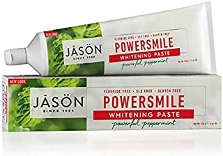 Jason Powersmile Whitening Fluoride-Free Toothpaste, Powerful Peppermint, 6 Oz