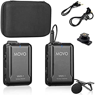 Movo WMX-1 2.4GHz Wireless Lavalier Microphone System Compatible with DSLR Cameras, Camcorders, iPhone, Android Smartphones, and Tablets (200' ft Audio Range)