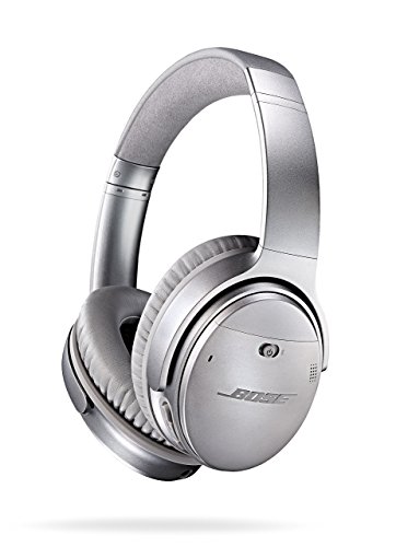Bose QuietComfort 35 (Series I) Wireless Noise Cancelling Headphones - Silver (Renewed)
