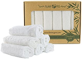 Baby Bamboo Washcloths - Premium Wash Cloth Set of 6 - Ultra Soft for Newborn Bath Face and Body - Top Baby Registry and Shower Gifts by Fammy pro