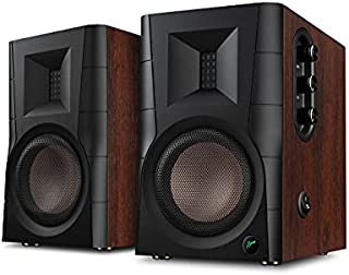 Swans SpeakerS D200 Powered Bookshelf Speaker- 2.0 Active Speaker for TV, Turntable and PC- Desktop and Stand Mode Switch- Isodynamic Ribbon Tweeter- Supporting Bluetooth/Optical/Coaxial/Balance/Line