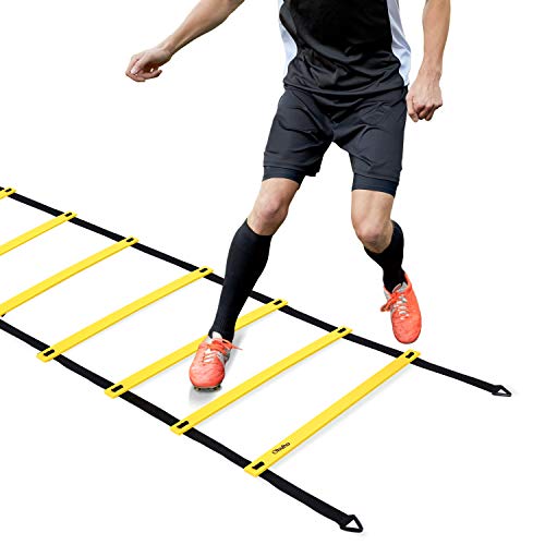 Ohuhu Agility Ladder, Speed Training Exercise Ladders for Soccer Football Boxing Footwork Sports Speed Agility Training with Carry Bag,12 Rung,Yellow