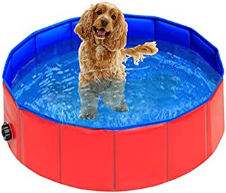 UMARDOO Fold Dog Pool - Pet Bath Pool, Swimming Pool Portable PVC Pet Paddling Bath Tub for Cats (Small-31'' X 12'')