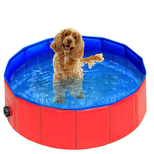 UMARDOO Fold Dog Pool - Pet Bath Pool, Swimming Pool Portable PVC Pet Paddling Bath Tub for Cats (Small-31'' X 12'')