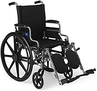 Medline - MDS806550E Lightweight & User-Friendly Wheelchair With Flip-Back, Desk-Length Arms & Elevating Leg Rests for Extra Comfort, Gray, 18