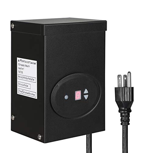 DEWENWILS 120W Outdoor Low Voltage Transformer with Timer and Photocell Sensor, 120V AC to 12V AC, Weatherproof, for Halogen & LED Landscape Lighting, Spotlight, Pathway Light, ETL Listed