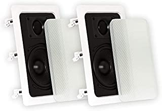 Theater Solutions TS50W in Wall Speakers Surround Sound Home Theater Pair, White, 5.25-Inch (Renewed)