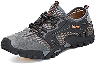 FLARUT Men's Sandals Barefoot Hiking Shoes Quick Dry Lightweight Outdoor Training Water Walking Shoes  (Gray, EU43)