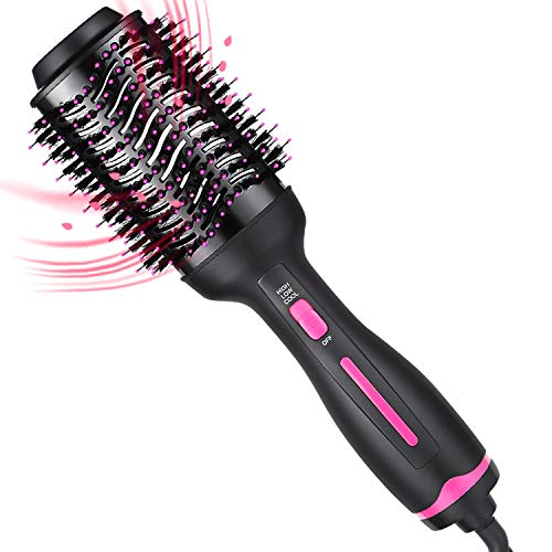 Hot Air Brush,Hair Dryer Brush, Professional Hair Dryer & Volumizer 3 in 1 Upgrade Anti-Scald Negative Ionic Technology Hair Straightener Brush with Smooth Frizz and for All Hair Types