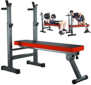 Weight Bench With Adjustable Barbell Rack, Multi-functional Fitness Equipment , Folding Bench Press For Home Strength Training, Full Body Workout