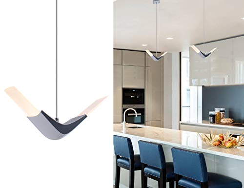 Modern Island Pendant Lighting, 8W LED Acrylic Mini Hanging Light White for Kitchen Island Dining Room Bathroom,Warm White 3000K by Bewamf