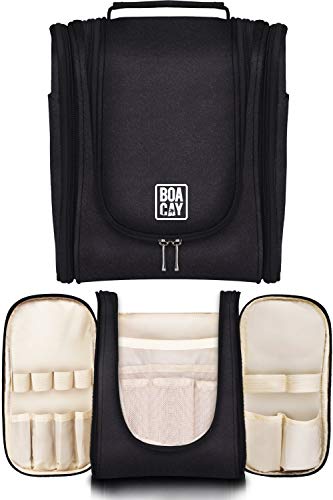 Premium Hanging Travel Toiletry Bag for Women and Men, Hygiene Bag, Bathroom and Shower Organizer Kit with Elastic Band Holders for Toiletries, Cosmetics, Makeup, Brushes