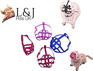 L&J Pets Uk Dog Muzzle for Shih Tzu, Pug and other flat face short snout dog's (M1, Pink)