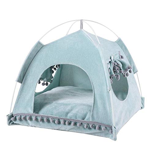 shenjin Detachable Pet Bed with Cushion Dog Cages Summer Indoor for Small Medium Dog Puppy Pet Kennel Cat Sleeping House Pet Tent Kitten House(Green M)