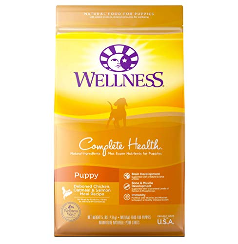 Wellness Natural Pet Food Complete Health Natural Dry Puppy Food, Chicken, Salmon & Oatmeal, 5-Pound Bag