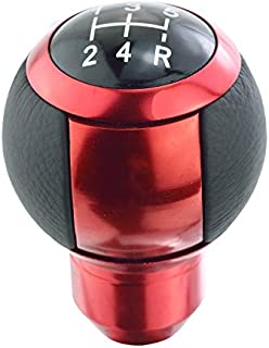 Abfer Car Stick Shift Knob Globe Shape 5 Speed Shifter Knob Replacement for Most Manual Vehicles (Red)
