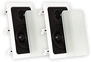 Theater Solutions TS50W in Wall Speakers Surround Sound Home Theater Pair, White, 5.25-Inch